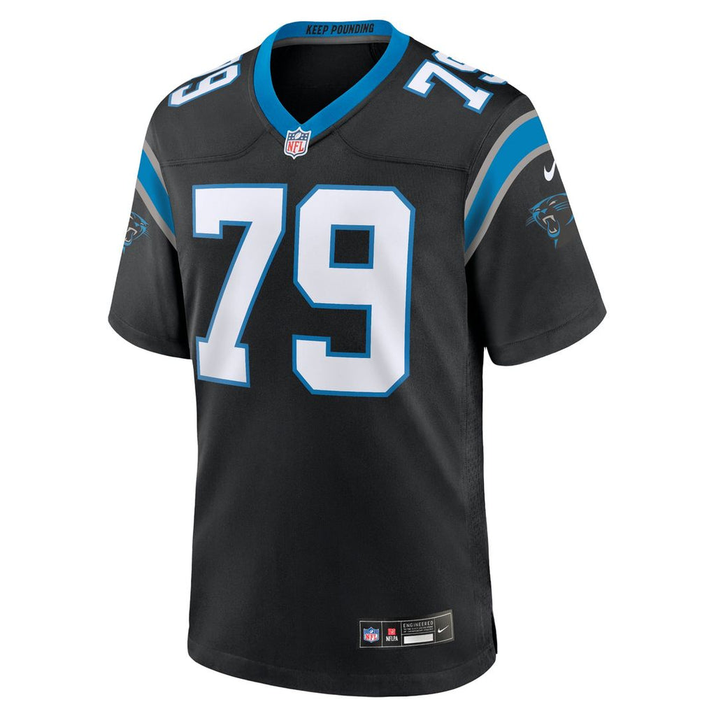 Carolina Panthers Ikem Ekwonu Nike Black Game Jersey product image 2, provided for visual reference and product detail review