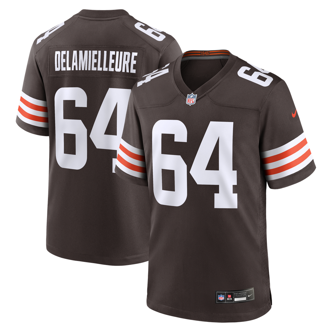 Cleveland Browns Joe DeLamielleure Nike Brown Game Retired Player Jersey product image 1, provided for visual reference and