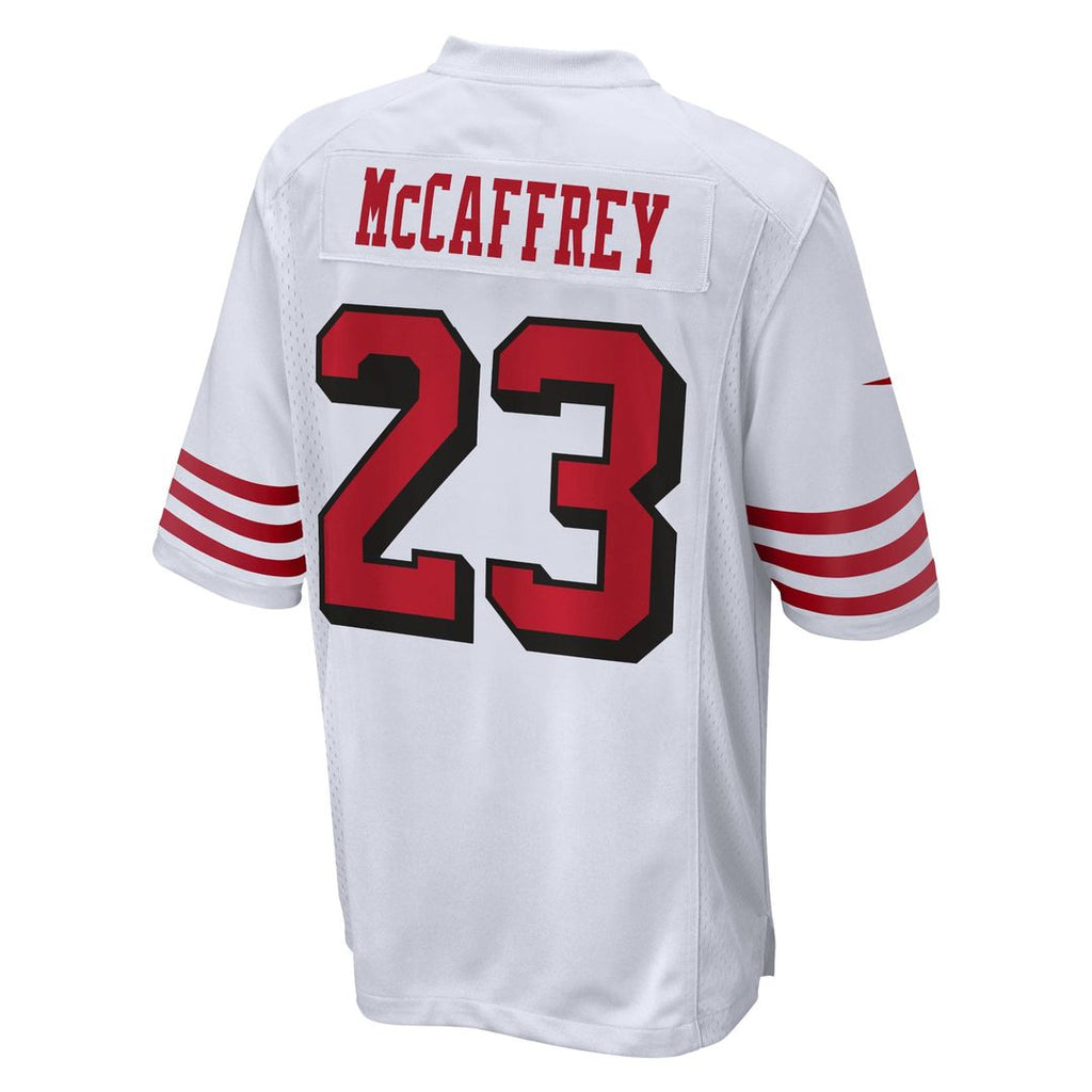 San Francisco 49ers Christian McCaffrey Nike White Game Jersey product image 3, provided for visual reference and product