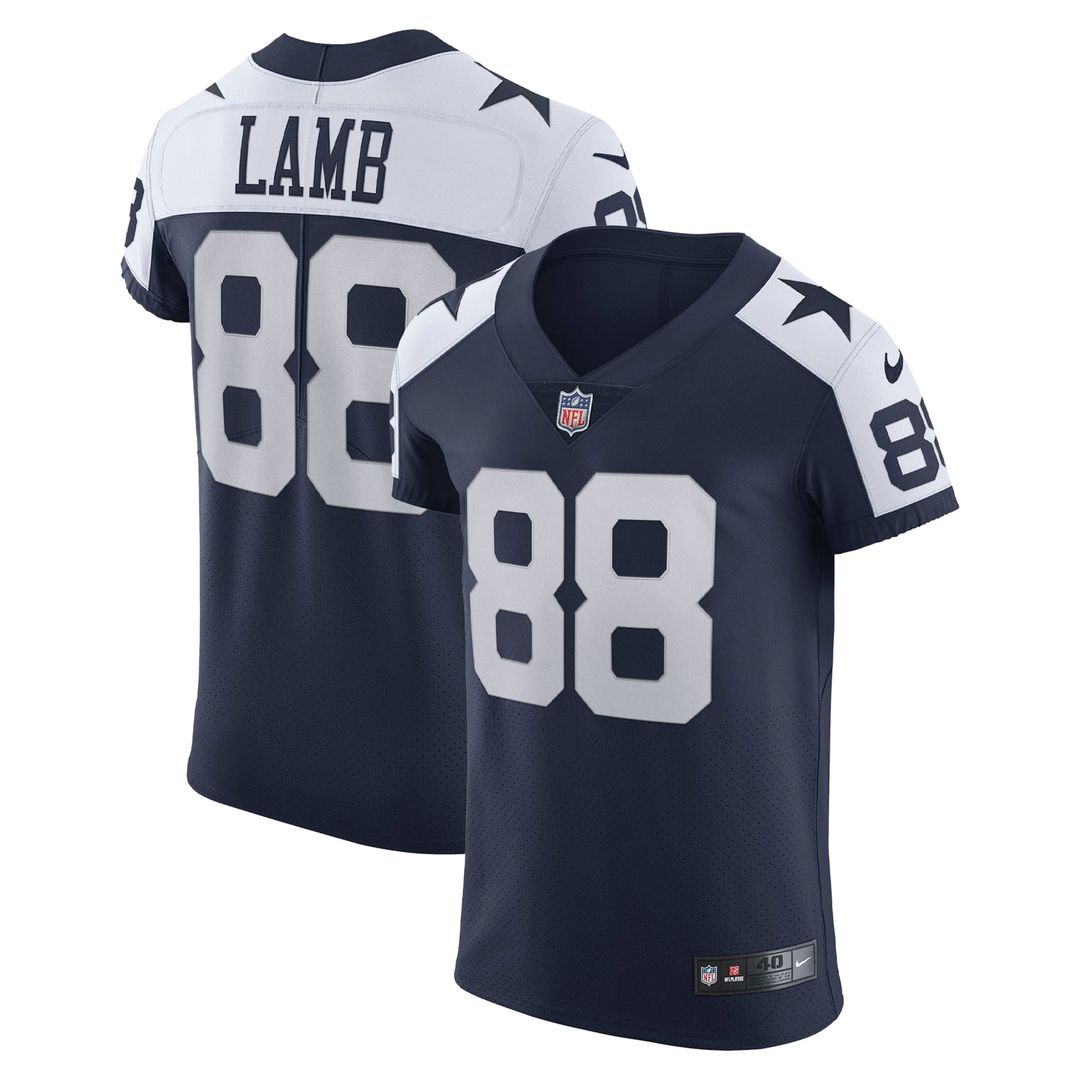 Dallas Cowboys CeeDee Lamb Nike Navy Alternate Vapor Elite Jersey product image 1, provided for visual reference and product