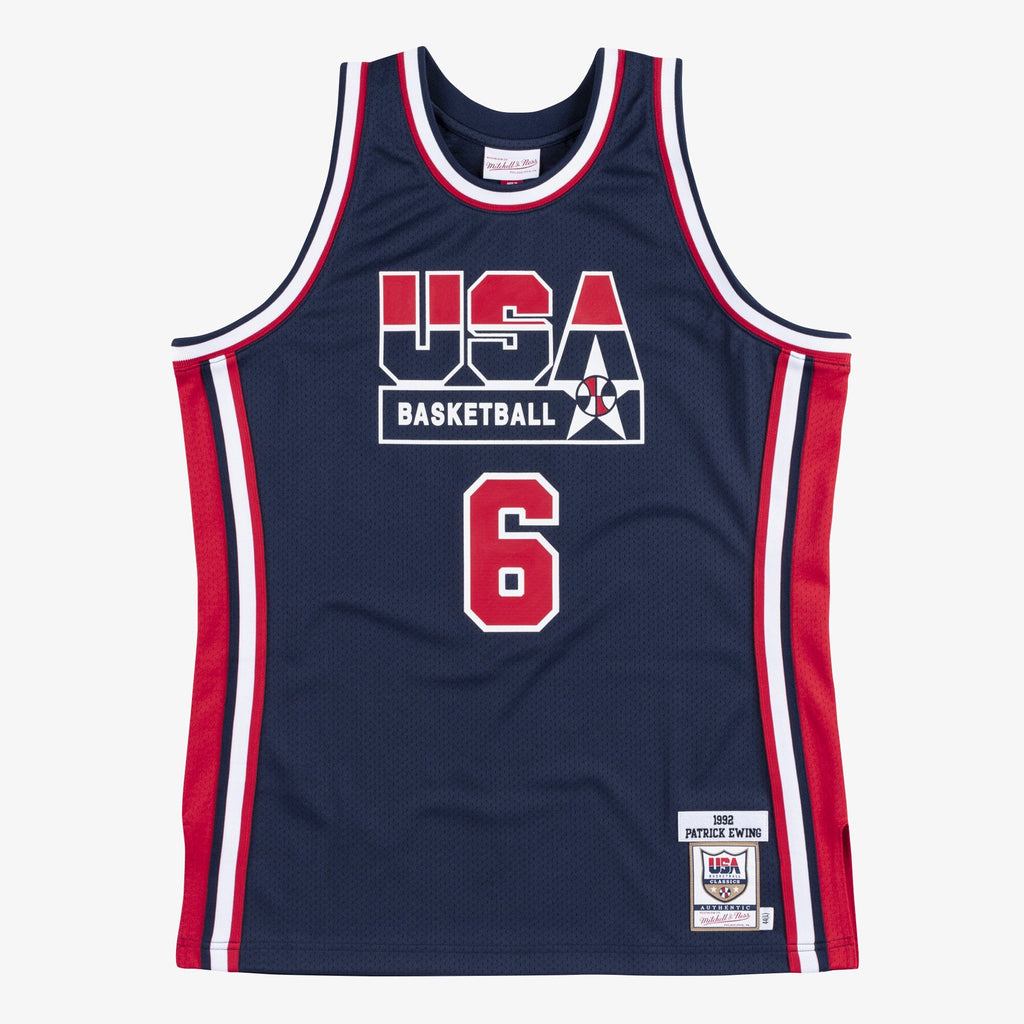 USA Basketball Mitchell & Ness Authentic Jersey Patrick Ewing 1992 Navy product image 1, provided for visual reference and
