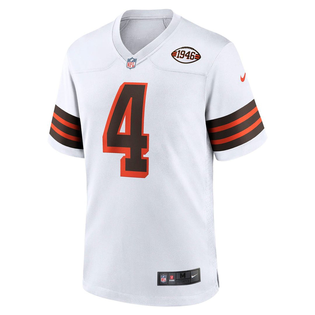 Cleveland Browns Deshaun Watson Nike White Alternate Game Jersey product image 2, provided for visual reference and product