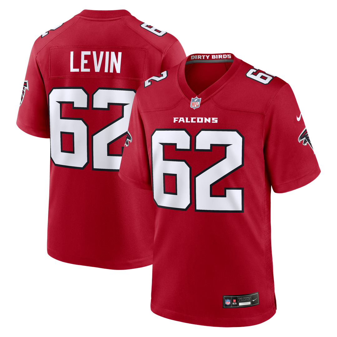 Atlanta Falcons Corey Levin Nike Red Team Game Jersey product image 1, provided for visual reference and product detail