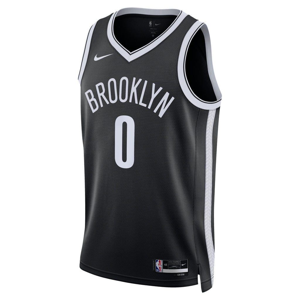 Brooklyn Nets Nike Icon Swingman Jersey - Black - Mikel Brown Jr. - Unisex product image 3, provided for visual reference