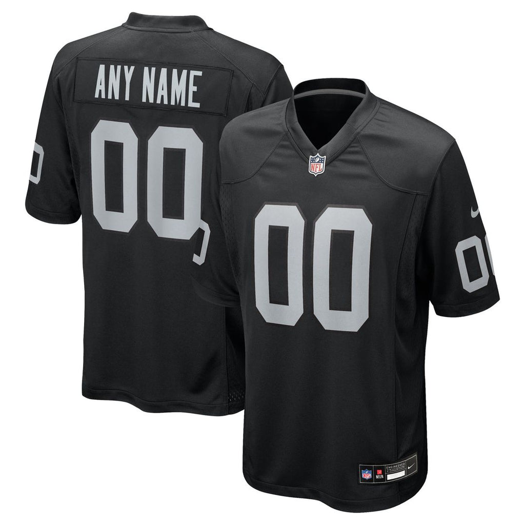 Las Vegas Raiders Nike Black Custom Game Jersey product image 1, provided for visual reference and product detail review