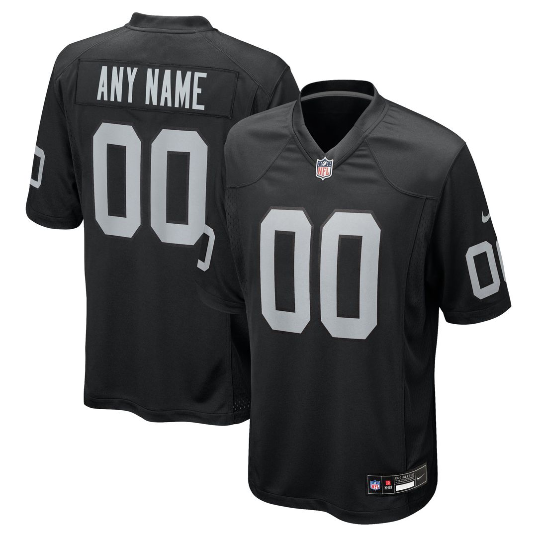Las Vegas Raiders Nike Black Custom Game Jersey product image 1, provided for visual reference and product detail review