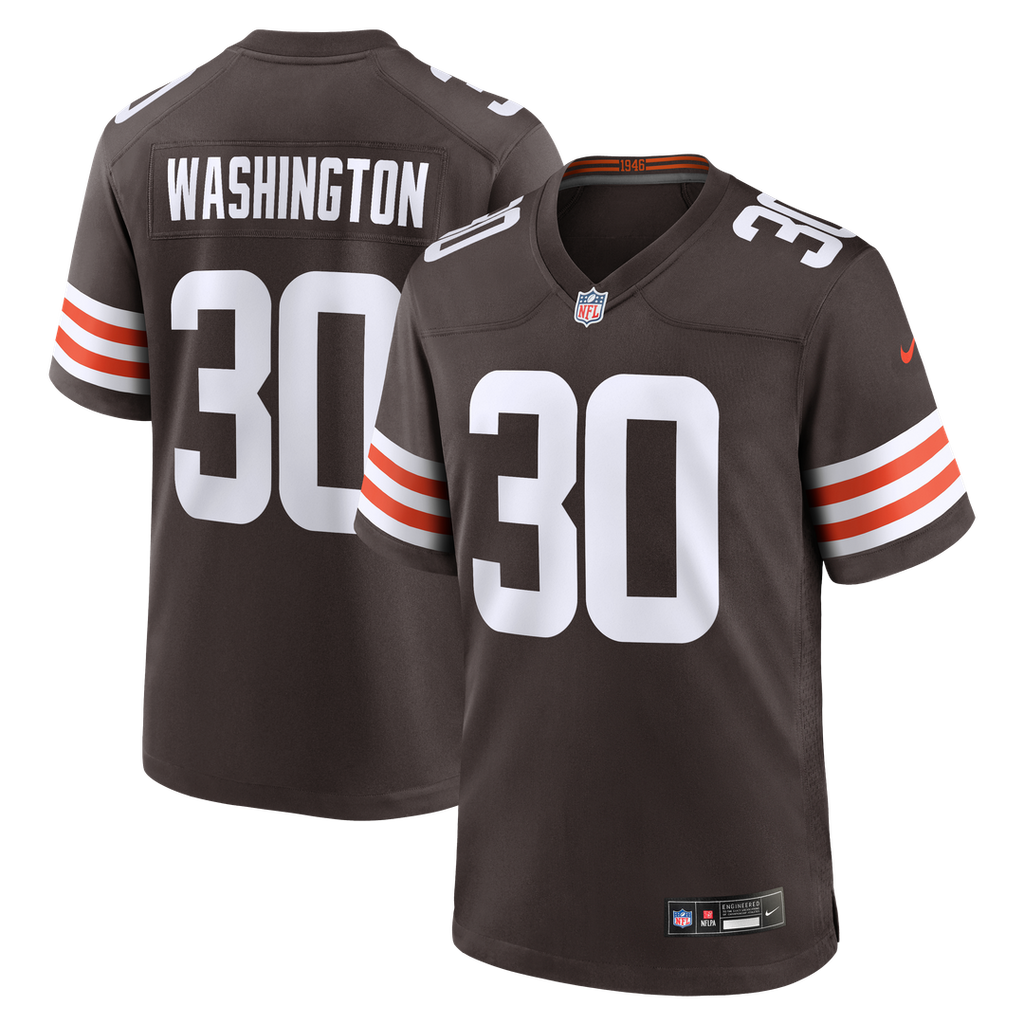 Cleveland Browns Zion Washington Nike Brown Team Game Jersey product image 1, provided for visual reference and product
