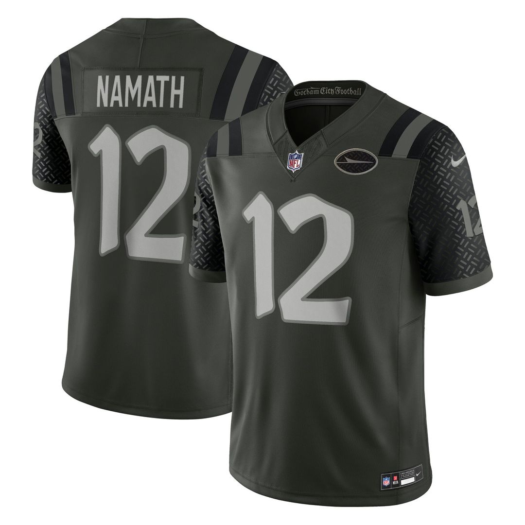 New York Jets Joe Namath Nike Green Rivalries Collection Stitched Limited Jersey product image 1, provided for visual