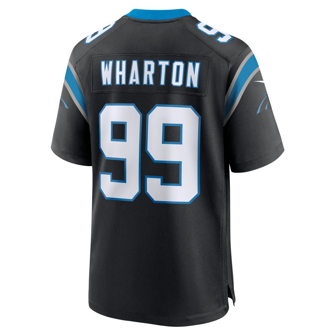 Carolina Panthers Tershawn Wharton Nike Black Team Game Jersey product image 3, provided for visual reference and product