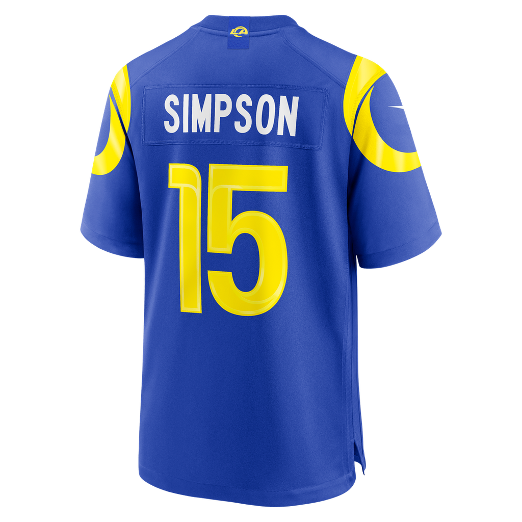 Los Angeles Rams Ty Simpson Nike Royal Team Game Jersey product image 3, provided for visual reference and product detail