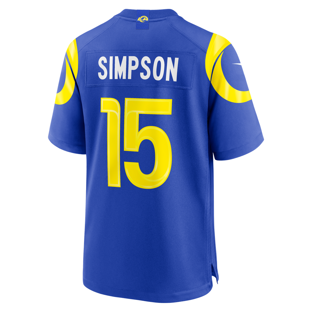 Los Angeles Rams Ty Simpson Nike Royal Team Game Jersey product image 3, provided for visual reference and product detail