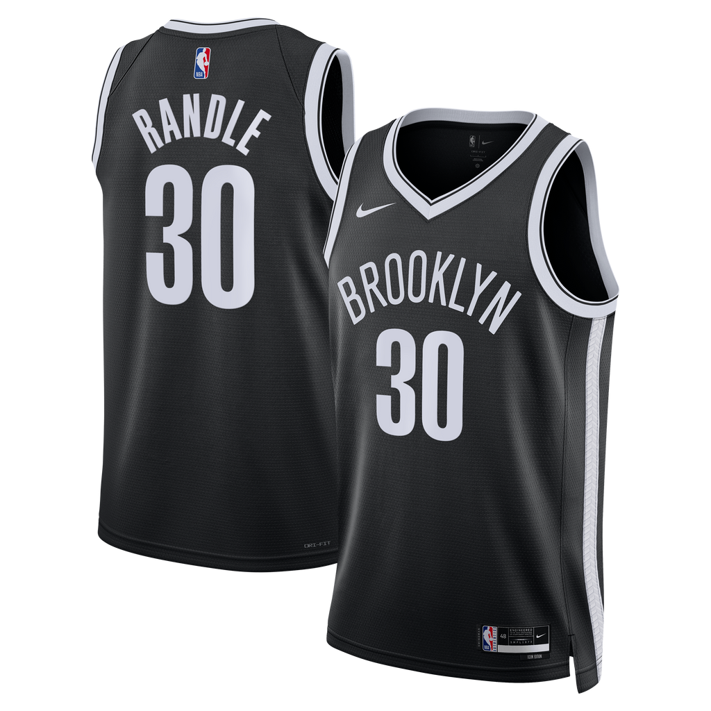Brooklyn Nets Nike Icon Swingman Jersey- Black - Julius Randle - Unisex product image 2, provided for visual reference and