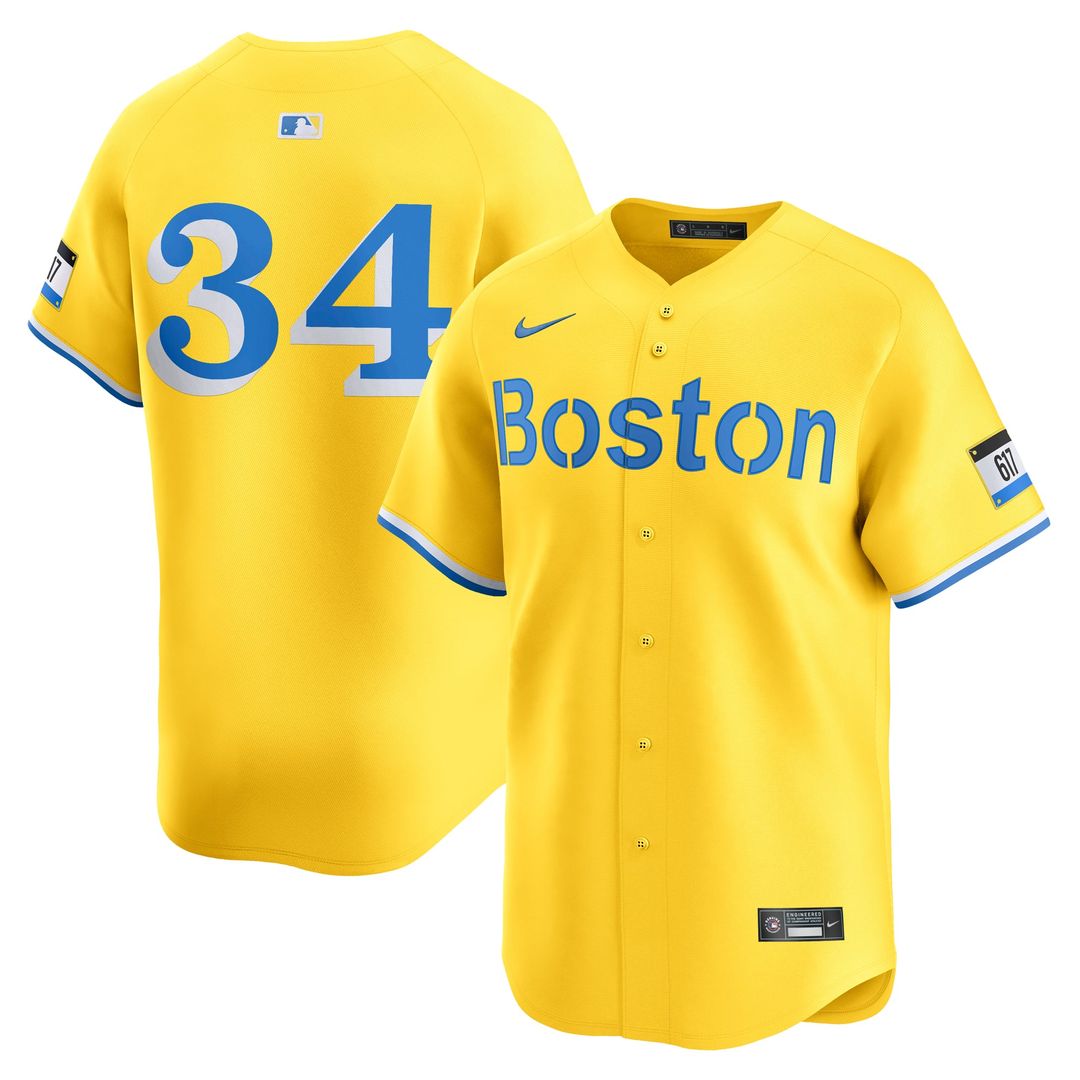 Boston Red Sox David Ortiz Nike Gold City Connect Retired Player Jersey product image 1, provided for visual reference and