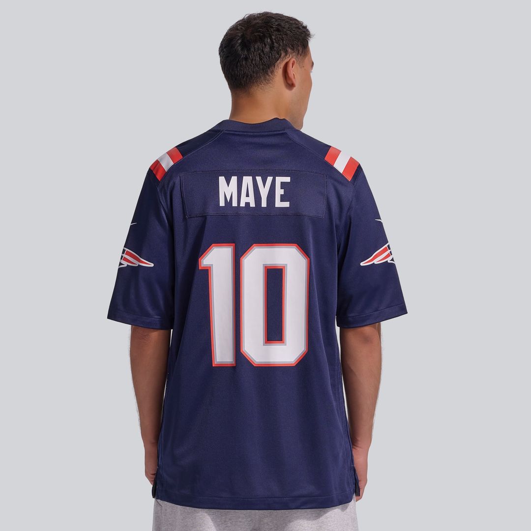 New England Patriots Drake Maye Nike Navy Player Game Jersey product image 3, provided for visual reference and product