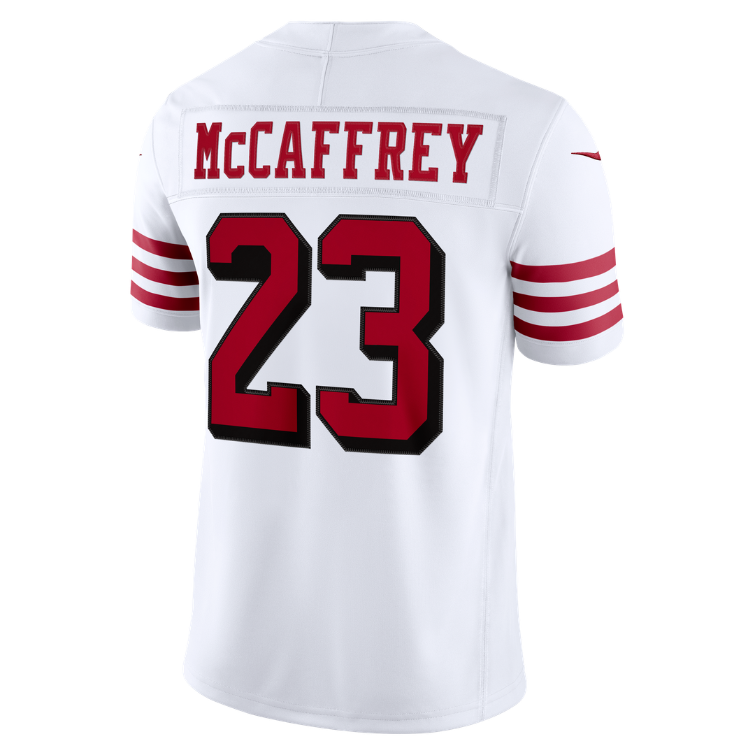 San Francisco 49ers Christian McCaffrey Nike White Alternate Vapor F.U.S.E. Stitched Limited Jersey product image 3,