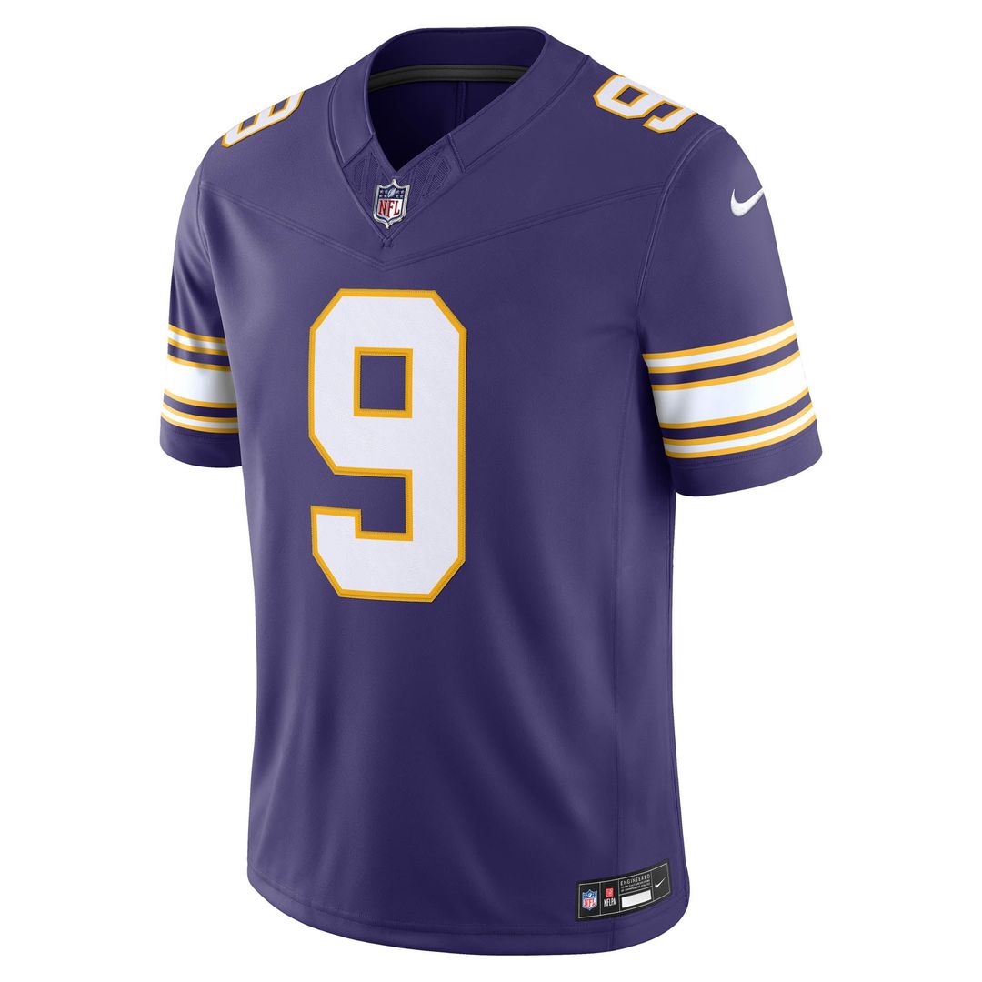 Minnesota Vikings J.J. McCarthy Nike Purple Alternate Classic Vapor F.U.S.E. Stitched Limited Jersey product image 2,
