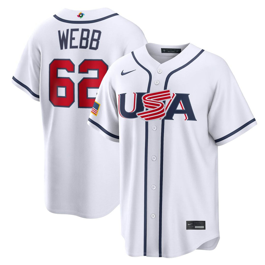 USA Baseball Logan Webb Nike White 2026 World Baseball Classic Home Stadium Jersey product image 1, provided for visual