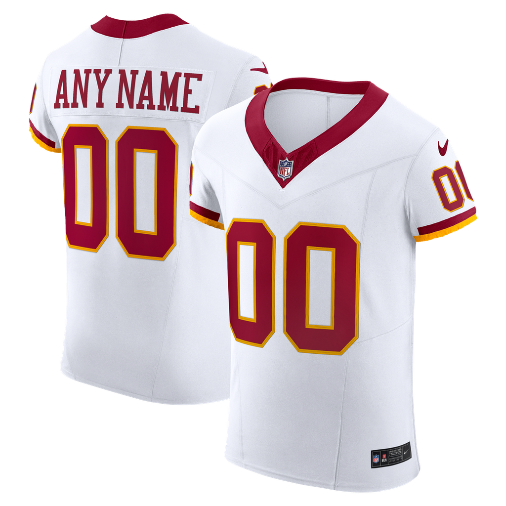 Washington Commanders Nike White Vapor F.U.S.E. Elite Custom Jersey product image 1, provided for visual reference and
