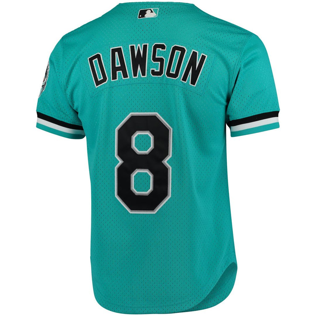 Florida Marlins Andre Dawson Mitchell & Ness Teal Cooperstown Collection Mesh Batting Practice Button-Up Jersey product