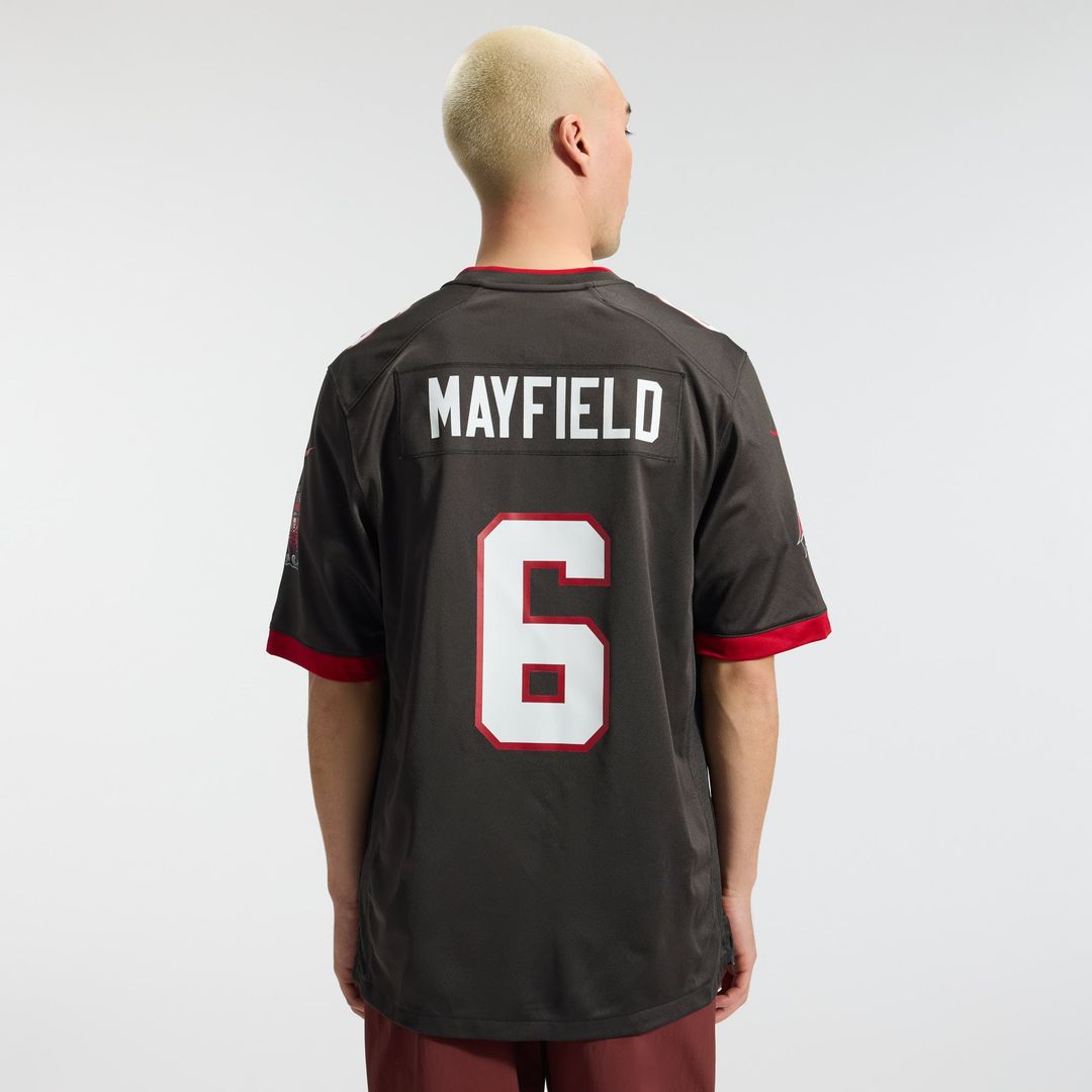 Tampa Bay Buccaneers Baker Mayfield Nike Pewter Alternate Game Player Jersey product image 3, provided for visual reference