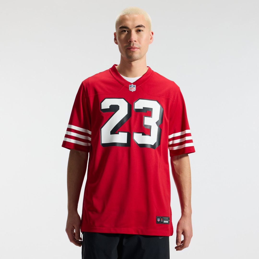 San Francisco 49ers Christian McCaffrey Nike Scarlet Alternate Game Player Jersey product image 2, provided for visual