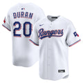 Texas Rangers Ezequiel Duran Nike White Home Limited Player Jersey product image 1, provided for visual reference and