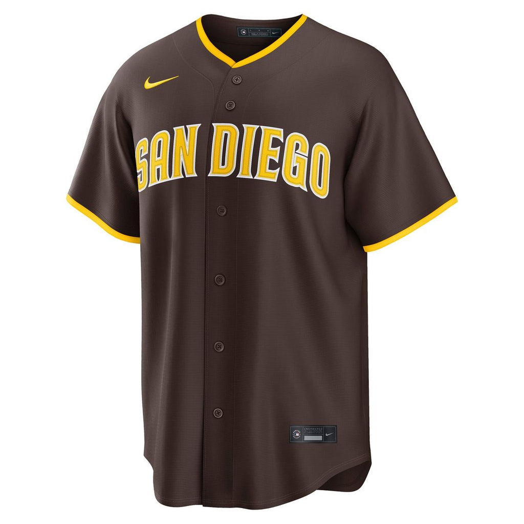 San Diego Padres Nike Brown Road Replica Jersey product image 2, provided for visual reference and product detail review