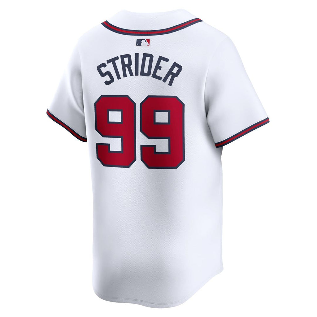 Atlanta Braves Spencer Strider Nike White Home Limited Player Jersey product image 3, provided for visual reference and