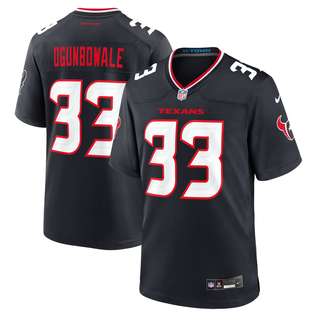 Houston Texans Dare Ogunbowale Nike Navy Team Game Jersey product image 1, provided for visual reference and product detail