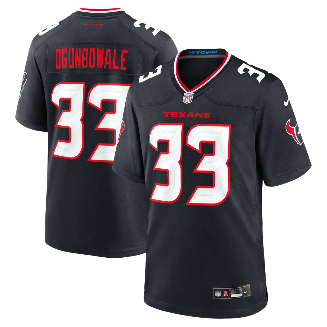 Houston Texans Dare Ogunbowale Nike Navy Team Game Jersey product image 1, provided for visual reference and product detail