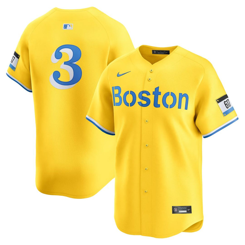 Boston Red Sox Ceddanne Rafaela Nike Gold Alternate Limited Jersey product image 1, provided for visual reference and
