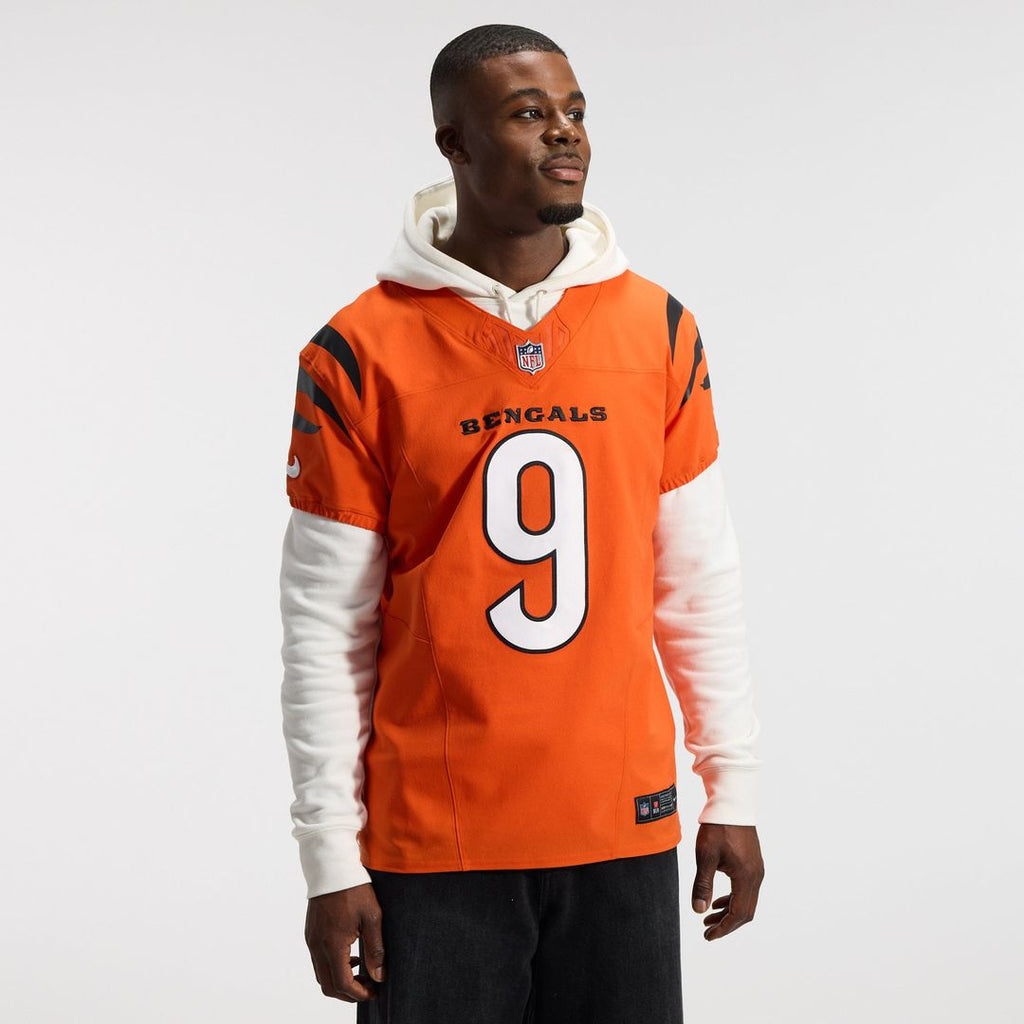 Cincinnati Bengals Joe Burrow Nike Orange Team Vapor F.U.S.E. Elite Jersey product image 2, provided for visual reference