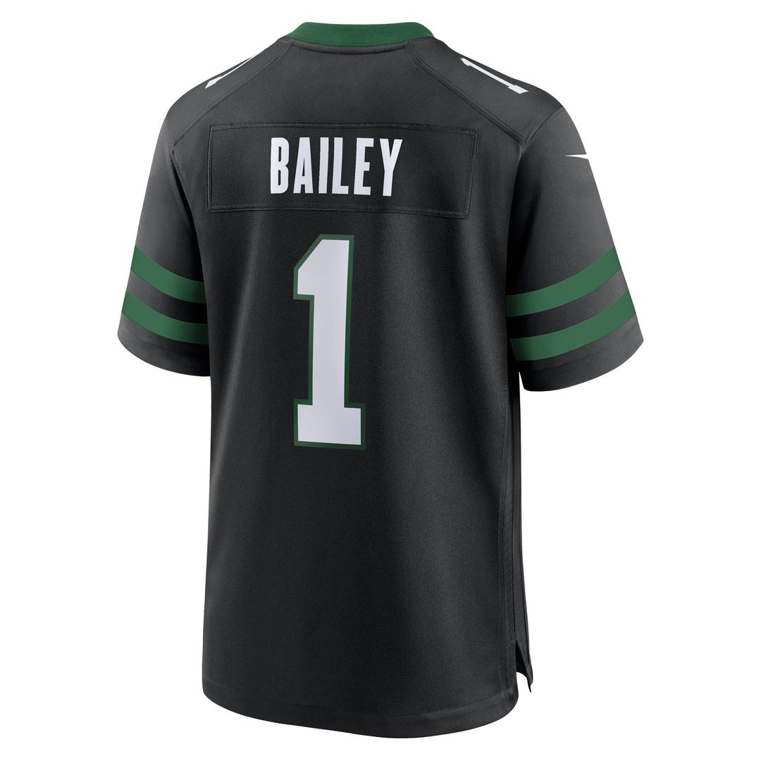 New York Jets David Bailey Nike Legacy Black Alternate Game Player Jersey product image 9, provided for visual reference and