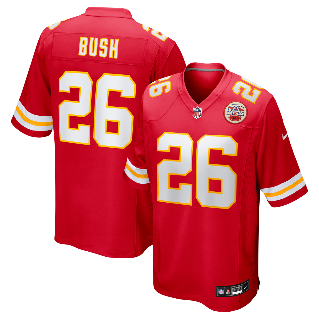 Kansas City Chiefs Deon Bush Nike Red Game Player Jersey product image 1, provided for visual reference and product detail