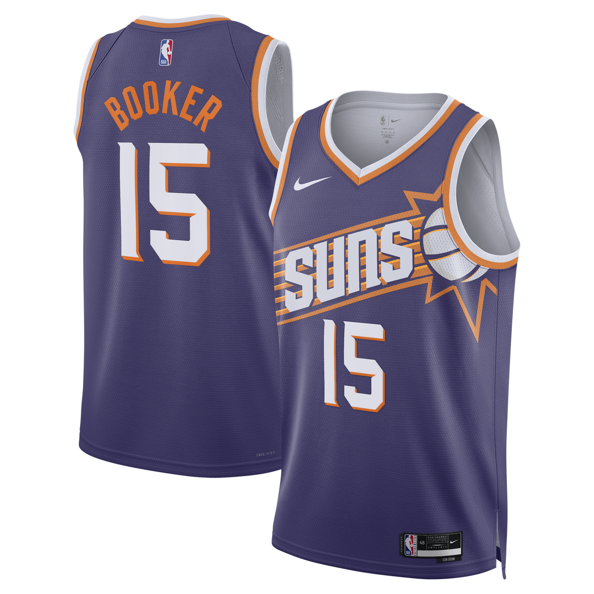 Phoenix Suns Nike Icon Edition Swingman Jersey - Purple - Devin Booker - Unisex product image 2, provided for visual