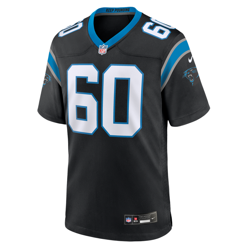 Carolina Panthers Nick Samac Nike Black Team Game Jersey product image 2, provided for visual reference and product detail