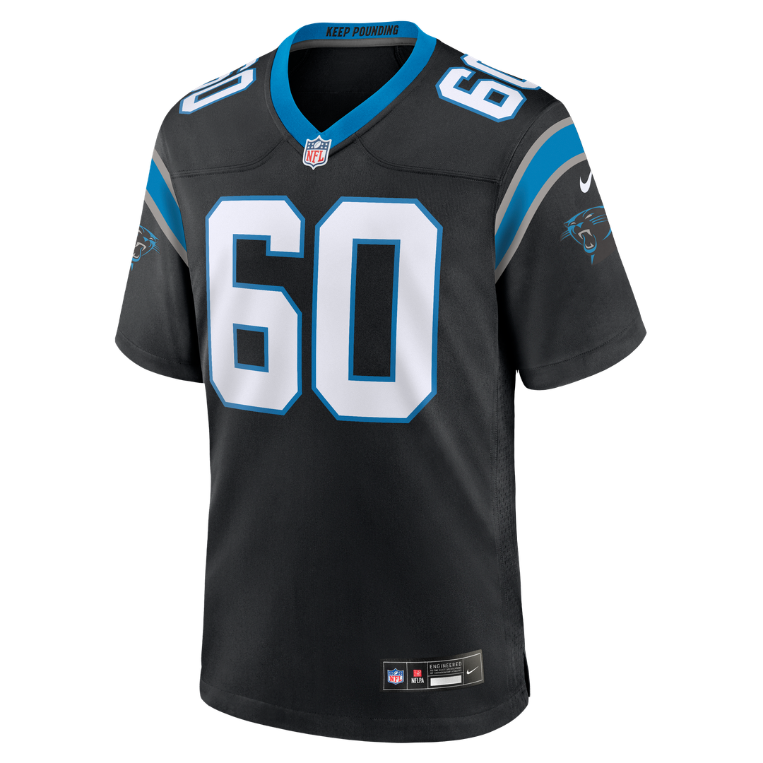 Carolina Panthers Nick Samac Nike Black Team Game Jersey product image 2, provided for visual reference and product detail