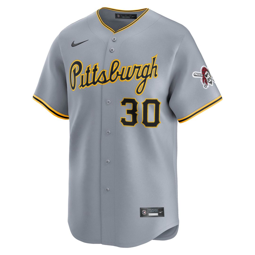 Pittsburgh Pirates Paul Skenes Nike Gray Road Limited Player Jersey product image 2, provided for visual reference and