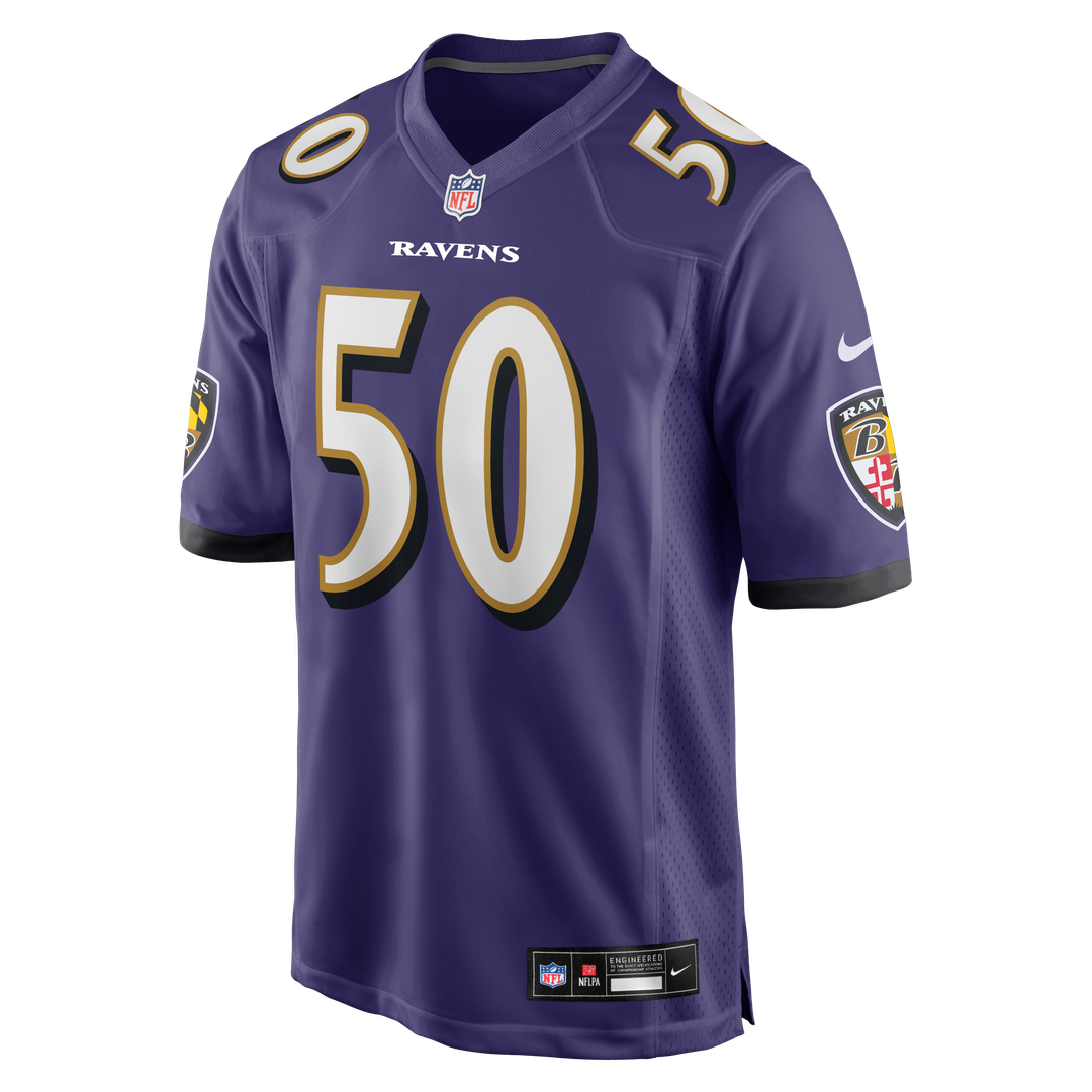 Baltimore Ravens Adisa Isaac Nike Purple Team Game Jersey product image 2, provided for visual reference and product detail