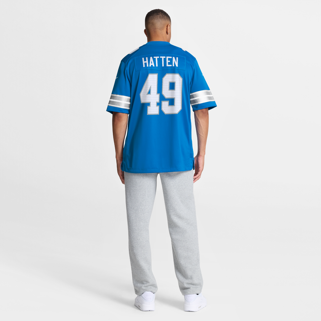 Detroit Lions Hogan Hatten Nike Blue Game Jersey product image 8, provided for visual reference and product detail review