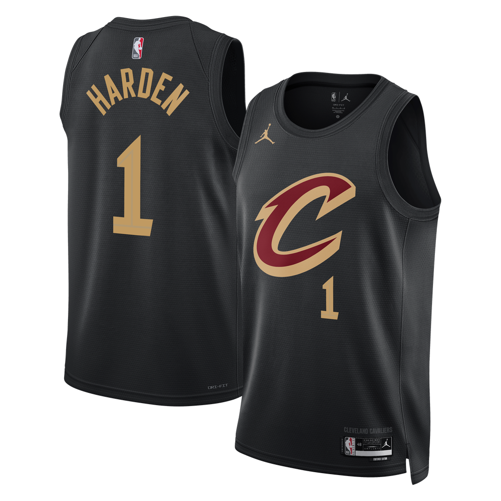 Cleveland Cavaliers Jordan Brand Statement Edition Swingman Jersey - Black - James Harden - Unisex product image 1, provided