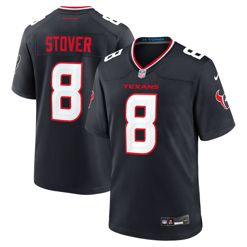 Houston Texans Cade Stover Nike Navy Team Game Jersey product image 1, provided for visual reference and product detail