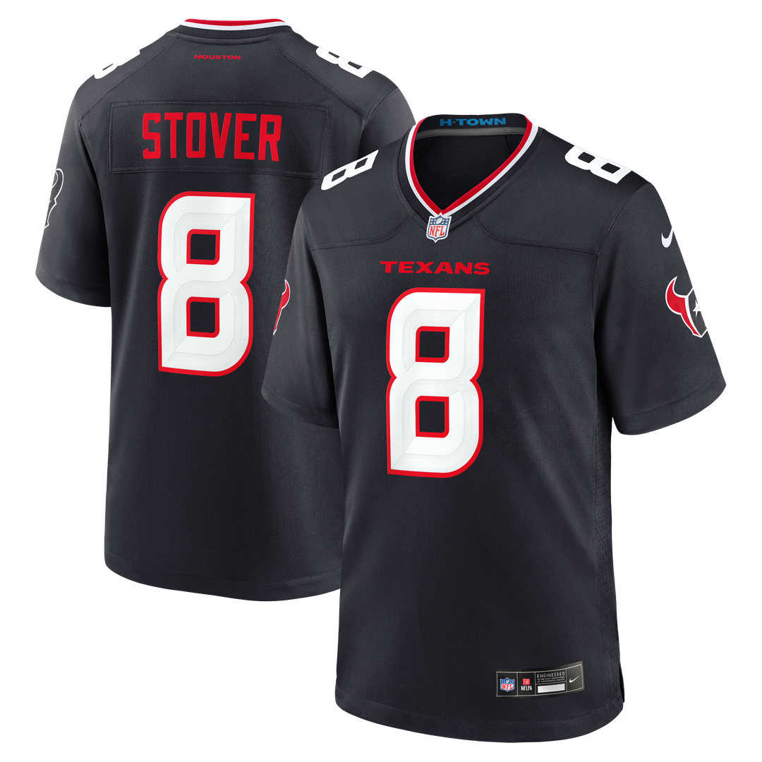 Houston Texans Cade Stover Nike Navy Team Game Jersey product image 1, provided for visual reference and product detail