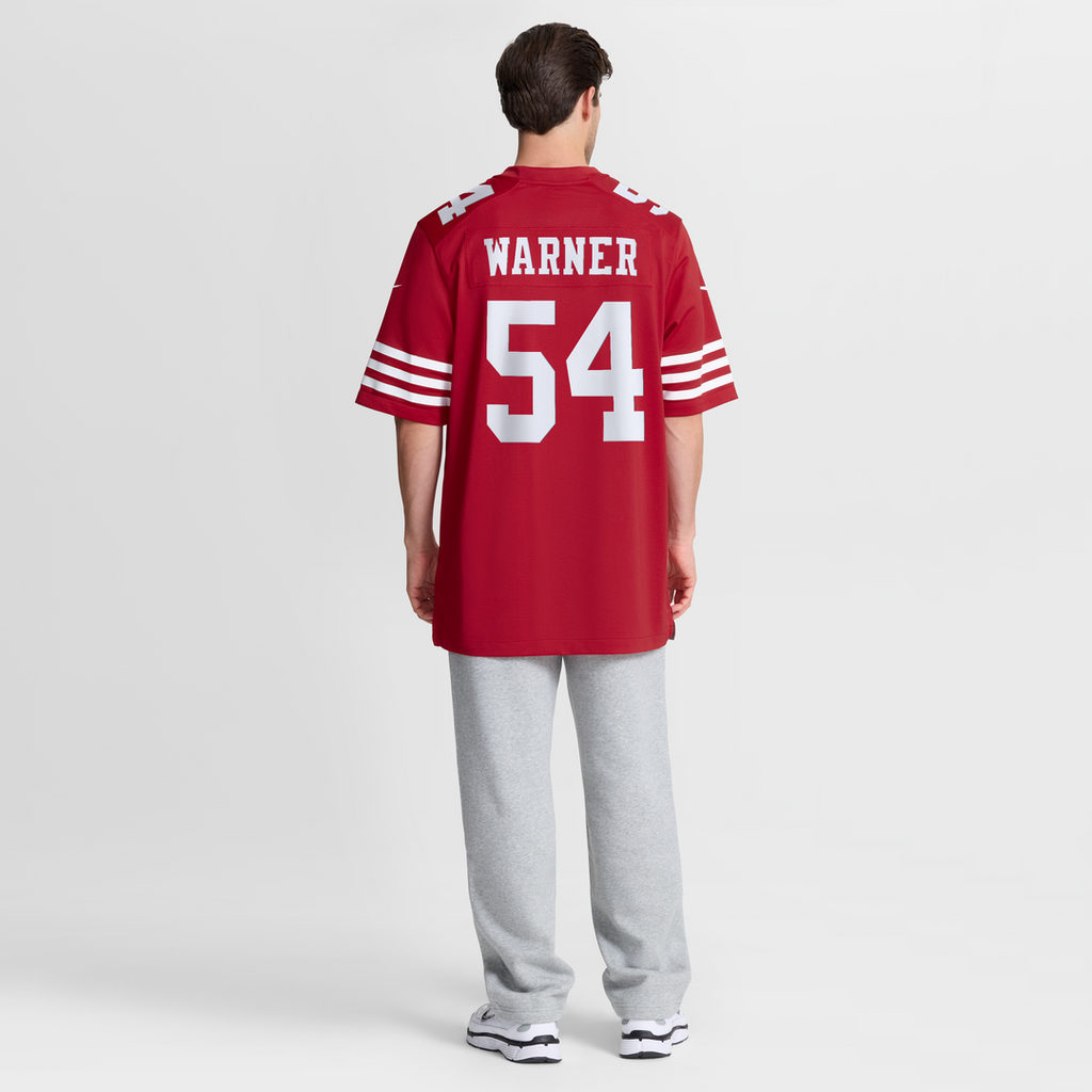 San Francisco 49ers Fred Warner Nike Scarlet Team Game Player Jersey product image 16, provided for visual reference and