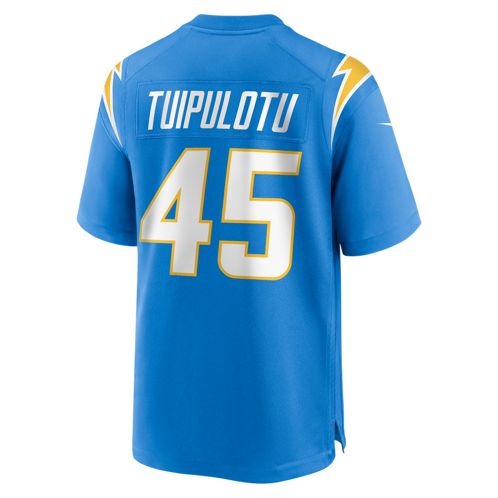 Los Angeles Chargers Tuli Tuipulotu Nike Powder Blue Team Game Jersey product image 3, provided for visual reference and