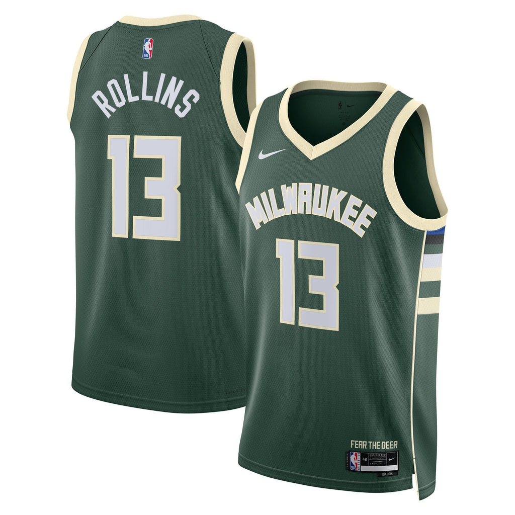 Milwaukee Bucks Nike Icon Edition Swingman Jersey - Hunter Green - Ryan Rollins - Unisex product image 1, provided for