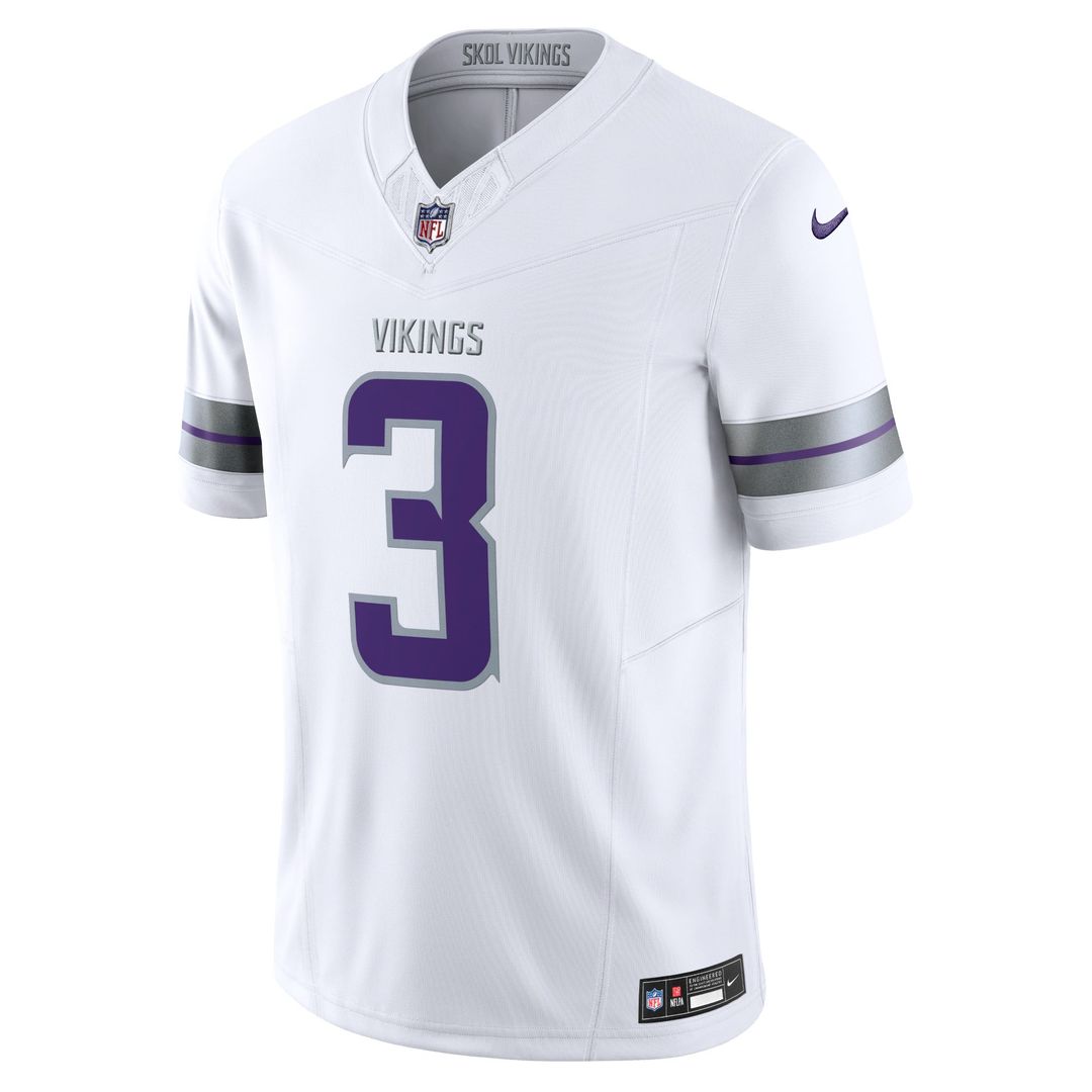 Minnesota Vikings Jordan Addison Nike White Alternate Vapor F.U.S.E. Limited Jersey product image 2, provided for visual