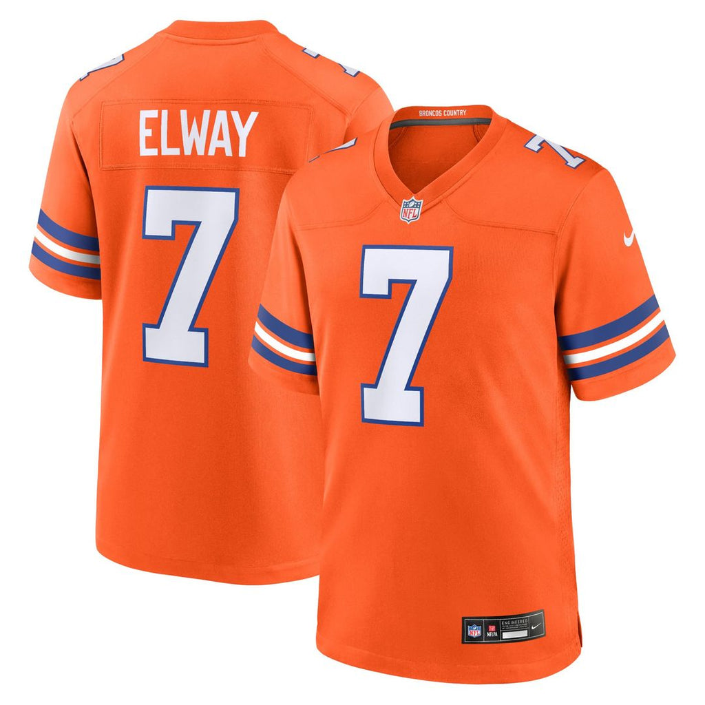 Denver Broncos John Elway Nike Orange Mile High Collection 1977 Throwback Retired Player Game Jersey product image 1,