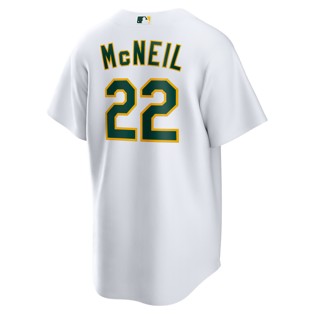 Athletics Jeff McNeil Nike White Home Replica Jersey product image 3, provided for visual reference and product detail review