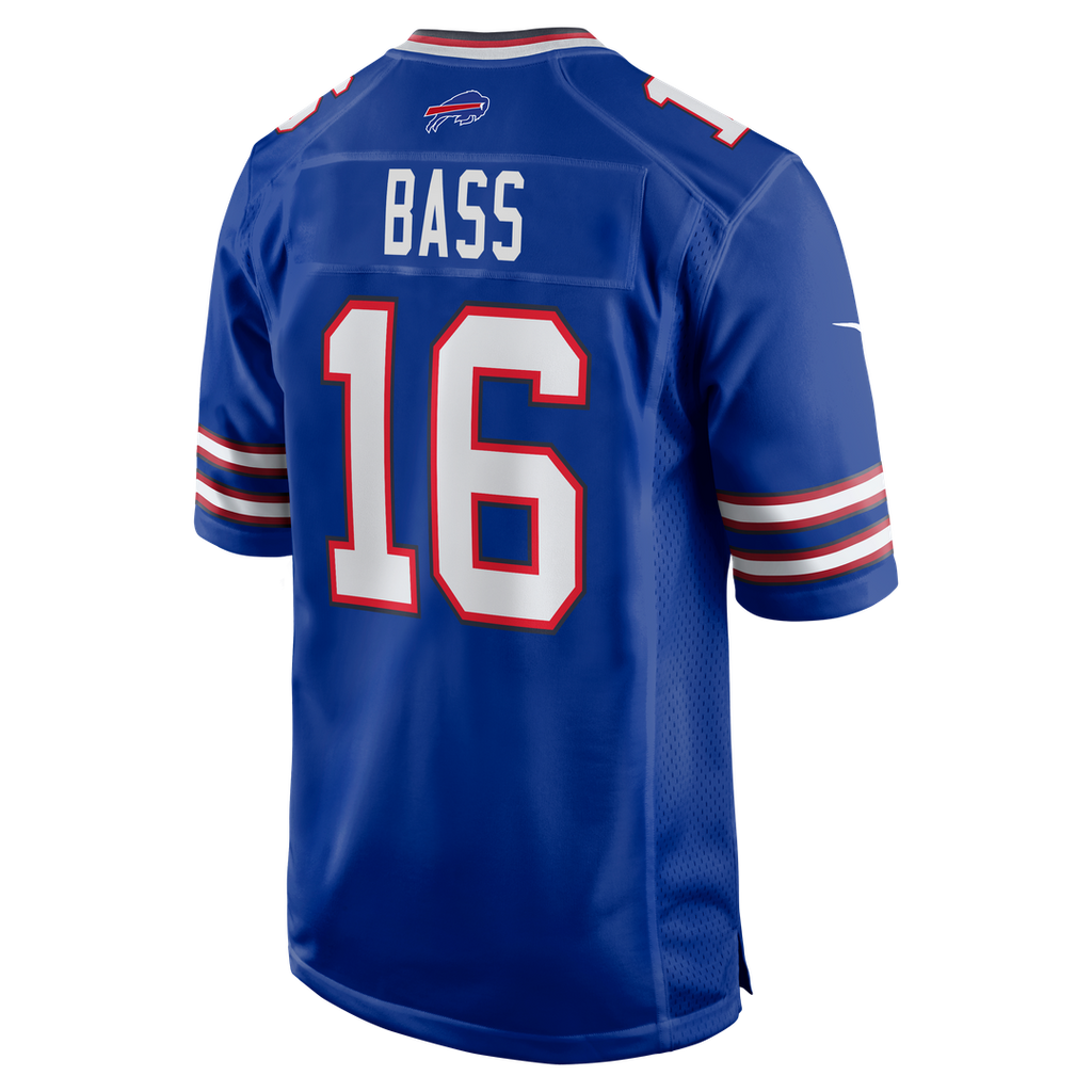 Buffalo Bills Tyler Bass Nike Royal Team Game Jersey product image 3, provided for visual reference and product detail review